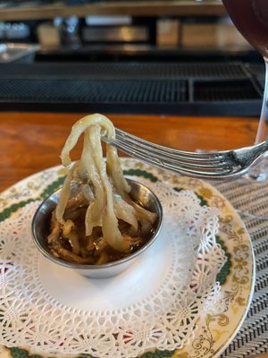 Photo of Macchialina Taverna Rustica - Miami Beach, FL, US. Pickled eggplant