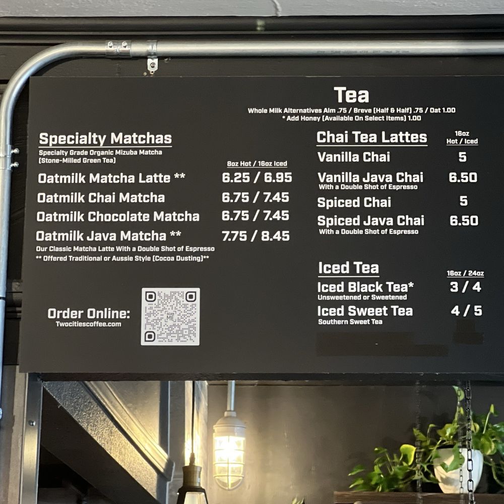 Two Cities Coffee Roasters - Matcha & Tea Menu - Coffee Roasteries Near Me - Clovis, California