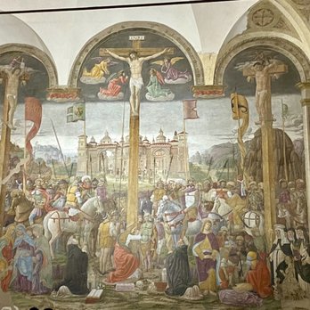 Cenacolo Vinciano - Another beautiful painting of Jesus on the cross on the back wall - Museums Near Me - Milan, Michigan Cenacolo Vinciano - Another beautiful painting of Jesus on the cross on the back wall - Museums Near Me - Milan, Michigan