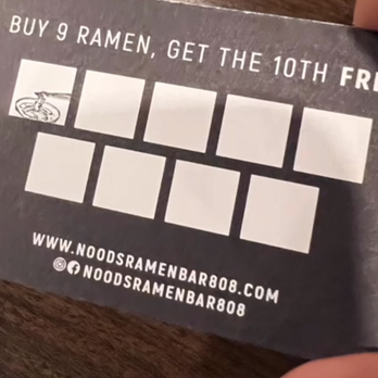 Noods Ramen Bar - Stamp card - Ramen Near Me - Honolulu, Hawaii Noods Ramen Bar - Stamp card - Ramen Near Me - Honolulu, Hawaii