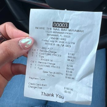 Noire The Nail Bar - How much I paid - Nail Salons Near Me - Miramar, Florida Noire The Nail Bar - How much I paid - Nail Salons Near Me - Miramar, Florida