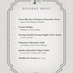 1st & Main - Dessert Menu