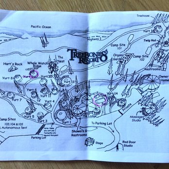 Treebones Resort - Map of Treebones. We've stayed in Yurt #9 and #15 - Resorts Near Me - Big Sur, California