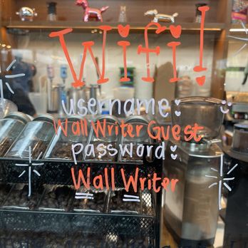 Wall Writers Coffee - Password protected wifi - Coffee & Tea Near Me - Irvine, California Wall Writers Coffee - Password protected wifi - Coffee & Tea Near Me - Irvine, California