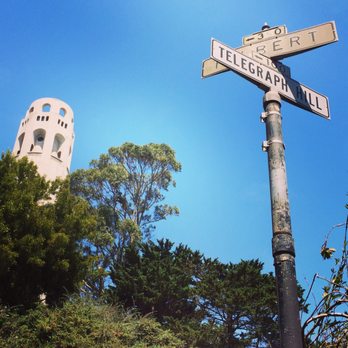 Coit Tower - From the top of the Filbert steps and the bottom of the tower. - Landmarks & Historical Buildings Near Me - San Francisco, California