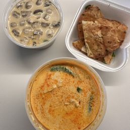 Tom ka soup, Fried Scallion Pancake, Red Curry Tom ka soup, Fried Scallion Pancake, Red Curry
