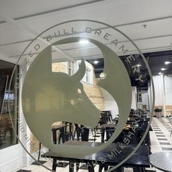 Buzzed Bull Creamery - Logo on window