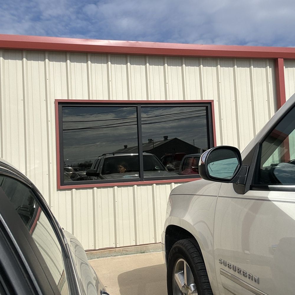 cars parked in front of the building