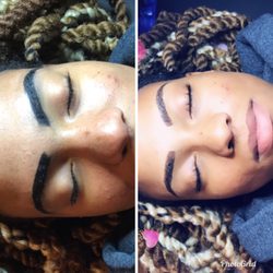 Vixen Beauty Microblading - Outline vs. Finished product
