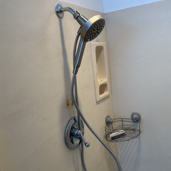 R & R Plumbing - (after) new shower head installed without having to cut through drywall. - Plumbing Near Me - Murrieta, California