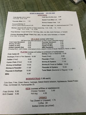 Menu photo 7 Story’s Seafood Hertford, NC Menu photo 7 Story’s Seafood Hertford, NC