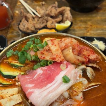 Boiling Avenue - Korean Kimchi  Sukiyaki Don Ika Geso - Hot Pot Near Me - Sacramento, California