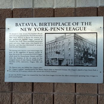 Batavia Muckdogs - Historical plaque about NY-Penn League - Stadiums & Arenas Near Me - Batavia, New York Batavia Muckdogs - Historical plaque about NY-Penn League - Stadiums & Arenas Near Me - Batavia, New York