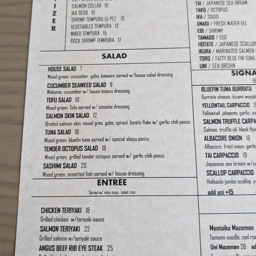 Akami Sushi - Salad and entree menu - Sushi Bars Near Me - Arcadia, California Akami Sushi - Salad and entree menu - Sushi Bars Near Me - Arcadia, California