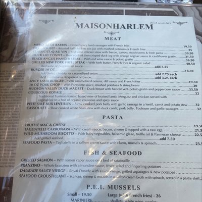 Menu photo 6 Maison Harlem New York, NY