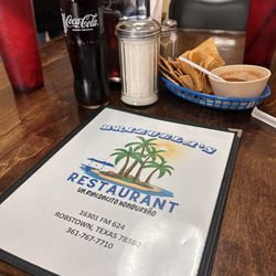 Brizuela's Restaurant - Medio Litro, chips, and salad.