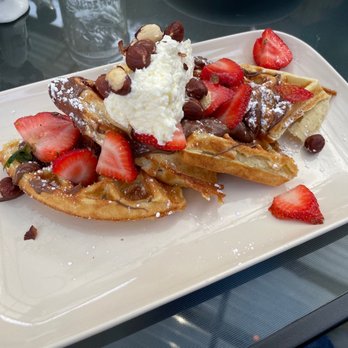 Hangar Cafe - Strawberry and cream waffle - Breakfast & Brunch Near Me - Seattle, Washington Hangar Cafe - Strawberry and cream waffle - Breakfast & Brunch Near Me - Seattle, Washington