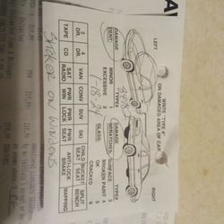 Avis Rent A Car - Note of damage done by dried flyer on windshield as present when I received the car (after I pointed it out). No attempt was made to fix.