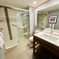 Hyatt Place At The Hollywood Casino / Pittsburgh - South - Bathroom shower, toilet, and sink