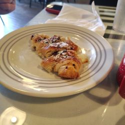 Printing Press Cafe - Chocolate croissant and a sugar cookie and the food we ate