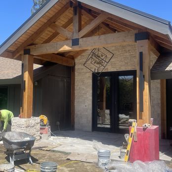 JR Masonry - Stone at posts and entry wall. - Masonry/Concrete Near Me