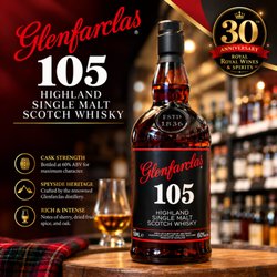 Royal Wines & Spirits - Explore Glenfarclas 105 Highland Single Malt, bottled at 60% ABV for a bold, full-strength pour.