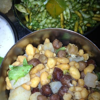 Pondicheri - Close up of chat sampler - Indian Near Me - Houston, Texas