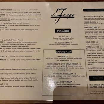 de Fuego - Menu on 9/4/20 - Latin American Near Me - Clackamas, Oregon