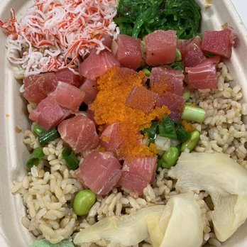 Poke Bar - Stringy tuna, imitation crab, and wasabi in an odd shade of green. Not very good. - Poke Near Me - San Francisco, California Poke Bar - Stringy tuna, imitation crab, and wasabi in an odd shade of green. Not very good. - Poke Near Me - San Francisco, California