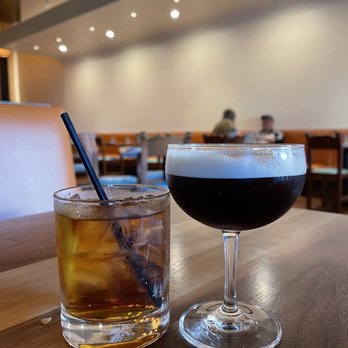 Casa Del Toro - Sherry Old Fashioned (left) Carajillo (right) - Latin American Near Me - Hayward, California Casa Del Toro - Sherry Old Fashioned (left) Carajillo (right) - Latin American Near Me - Hayward, California