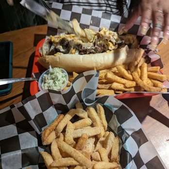 R Bar And Grill - Sour cream and onion seasoned fries and a cheese steak - Bars Near Me - Nanticoke, Pennsylvania R Bar And Grill - Sour cream and onion seasoned fries and a cheese steak - Bars Near Me - Nanticoke, Pennsylvania