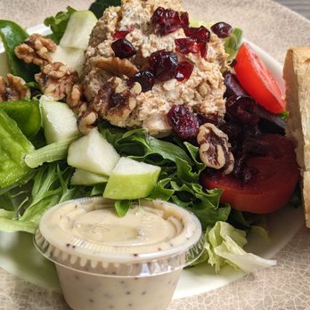 Moxies Cafe and Caterer - Harvest salad chicken. This is "half" size. Great amount & tasty! Comes with hard cuban bread, which I wish was a softer variety. - Coffee & Tea Near Me - Tampa, Florida
