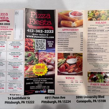 Pizza Fiesta - Menu. (back) - Pizza Near Me - Pittsburgh, Pennsylvania Pizza Fiesta - Menu. (back) - Pizza Near Me - Pittsburgh, Pennsylvania