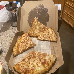 Domino's Pizza - Pizza stuck to top of box, arrived cold.