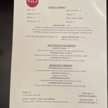 Art House Cafe - Drink menu - New American Near Me - Tacoma, Washington Art House Cafe - Drink menu - New American Near Me - Tacoma, Washington