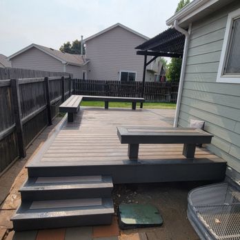 Bear Construction - Deck with built in bench and stairs - Handyman Near Me - Greeley, Colorado