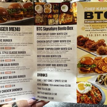 BTC by Chef Kang - Menu - Burgers Near Me - Los Angeles, California BTC by Chef Kang - Menu - Burgers Near Me - Los Angeles, California