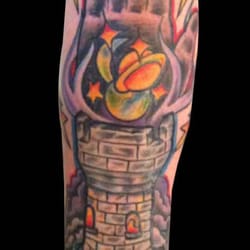 Silverline Tattoo & Body Piercing Studio - Colour rook and space piece done by Nate.