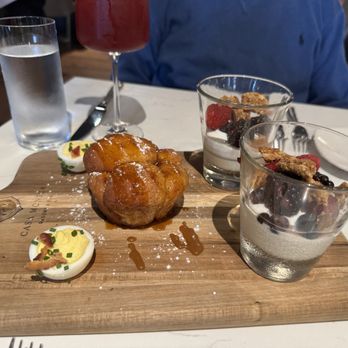 Cordova Coastal Chophouse & Bar - First Course-Monkey Bread, Yogurt Parfait, deviled eggs - Mediterranean Near Me - St. Augustine, Florida Cordova Coastal Chophouse & Bar - First Course-Monkey Bread, Yogurt Parfait, deviled eggs - Mediterranean Near Me - St. Augustine, Florida