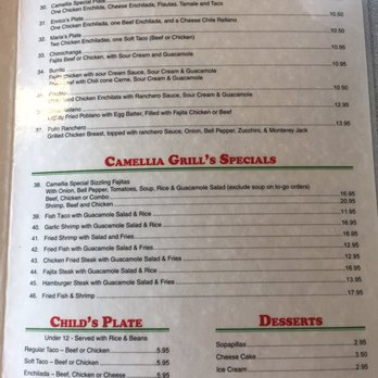 Camelia Mexican Restaurant - Menu - New American Near Me - Mansfield, Louisiana