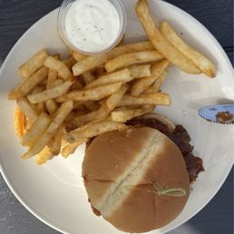 BBQ burger ($17) with fries. Sept, 2024. BBQ burger ($17) with fries. Sept, 2024.
