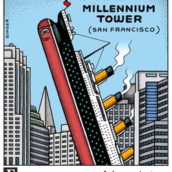 San Francisco Architecture Walking Tour - The Millennium: known locally as the "Sinking Tower)