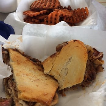 The Mug - Cuban sandwich and sweet potato waffle fries - Burgers Near Me - Greenfield, Indiana The Mug - Cuban sandwich and sweet potato waffle fries - Burgers Near Me - Greenfield, Indiana