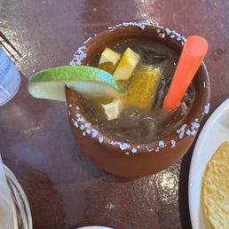 Margarita with muddled fruit Margarita with muddled fruit