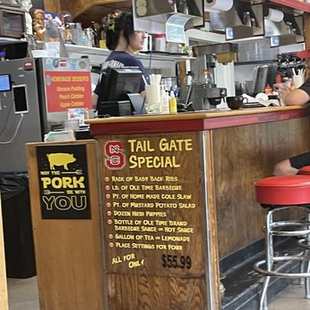 Ole Time Barbecue - Welcome bar area & a great special - Barbeque Near Me - Raleigh, North Carolina