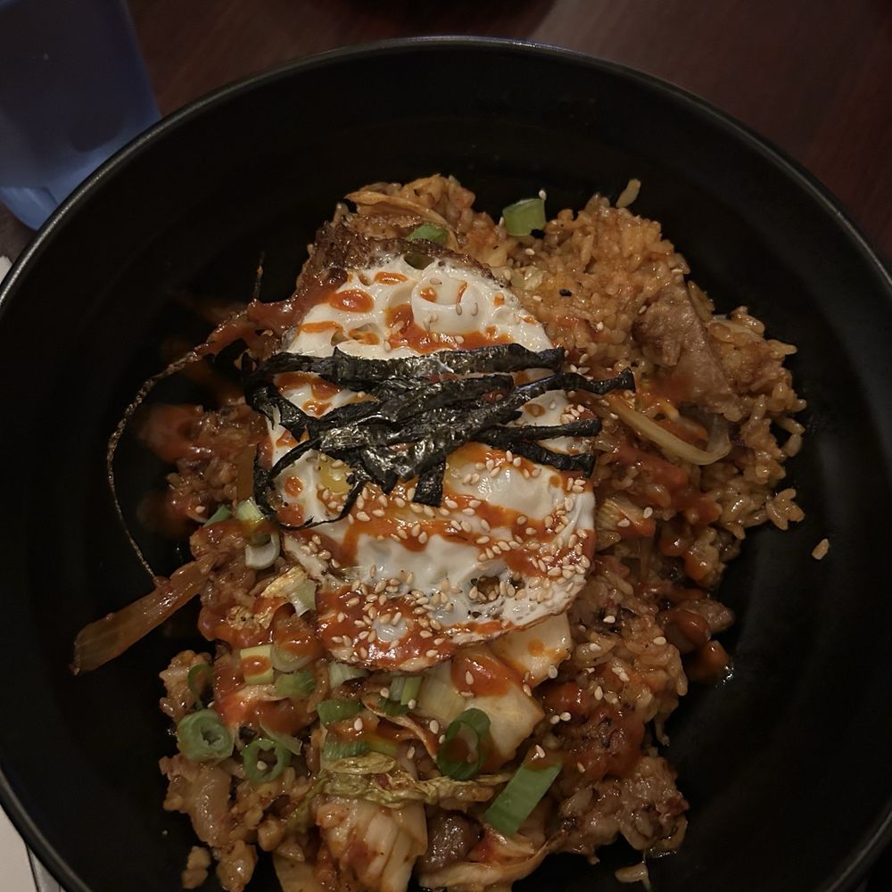 Kimchi fried rice with pork