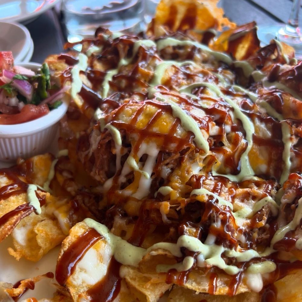 The Toasted Barrel - Pulled pork "Nachos". Kettle chips used in place tortilla chips. - Whiskey Bars Near Me - Grants Pass, Oregon The Toasted Barrel - Pulled pork "Nachos". Kettle chips used in place tortilla chips. - Whiskey Bars Near Me - Grants Pass, Oregon