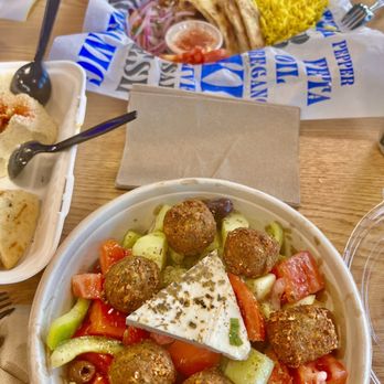 Nick The Greek - Greek salad with Falafel and Chicken Gyro - Mediterranean Near Me - La Mirada, California Nick The Greek - Greek salad with Falafel and Chicken Gyro - Mediterranean Near Me - La Mirada, California