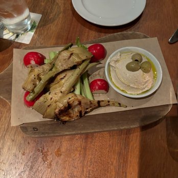 Seasons 52 - Grilled Artichokes With Preserved Lemon Hummus - New American Near Me - Costa Mesa, California Seasons 52 - Grilled Artichokes With Preserved Lemon Hummus - New American Near Me - Costa Mesa, California
