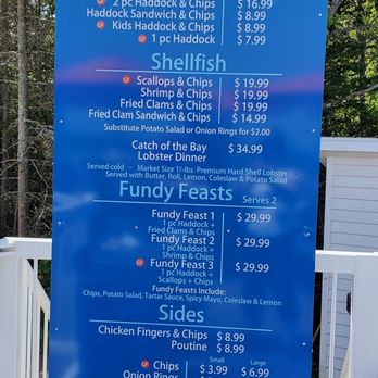 Catch Of The Bay - The menu - Seafood Near Me - Debert, Nova Scotia